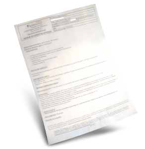 Fotografía de un informe médico
