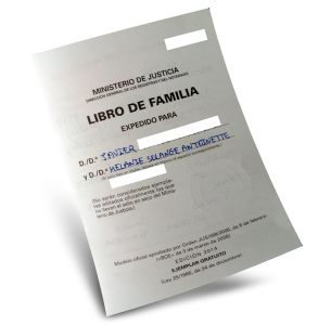 Ilustración de un libro de familia