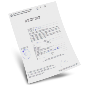 Certificado civil: fe de estado