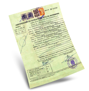 Fotografía de un acta de divorcio