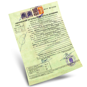 Certificado/acta de divorcio