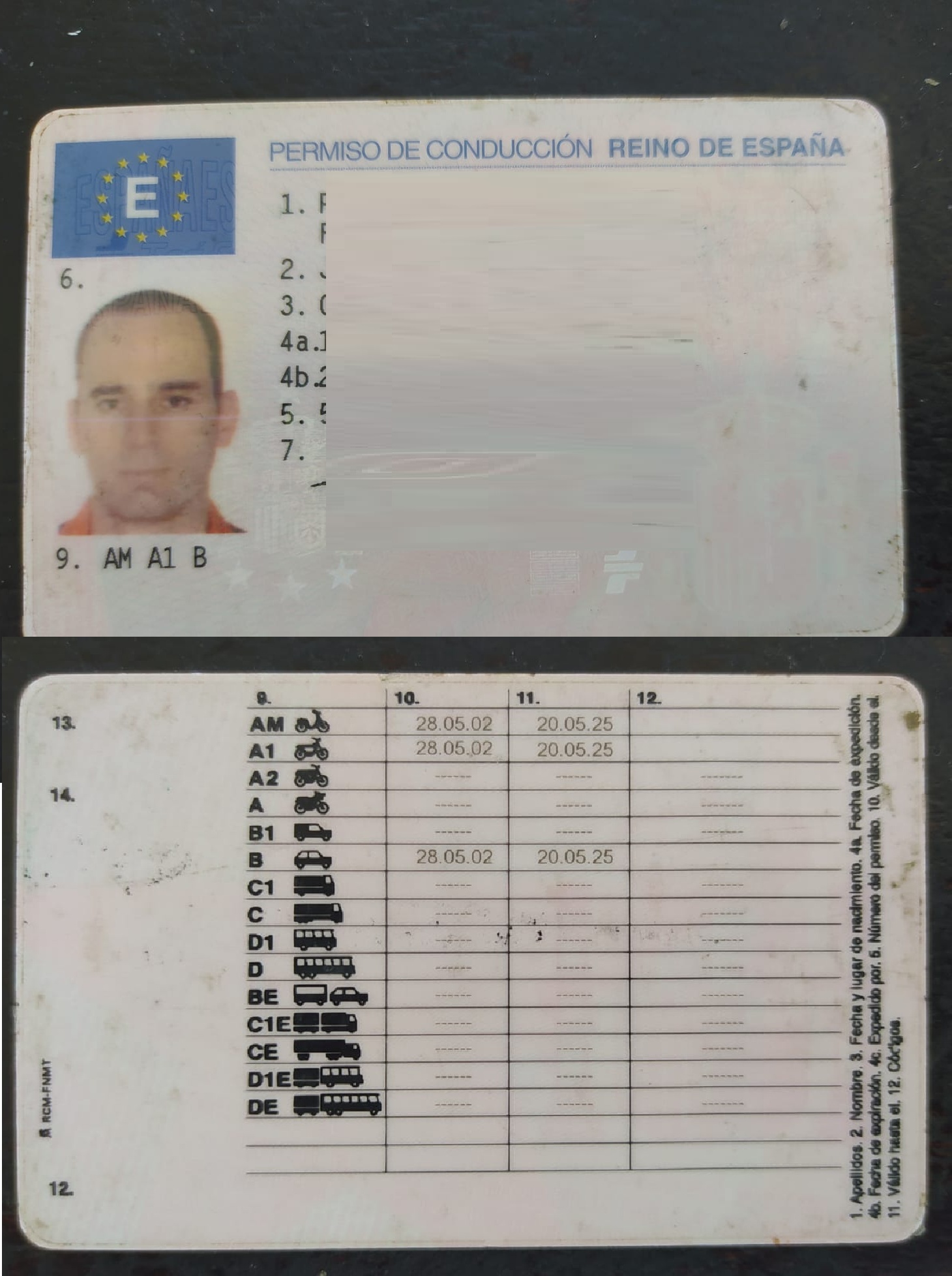 Fotografía de un Permiso de Conducir